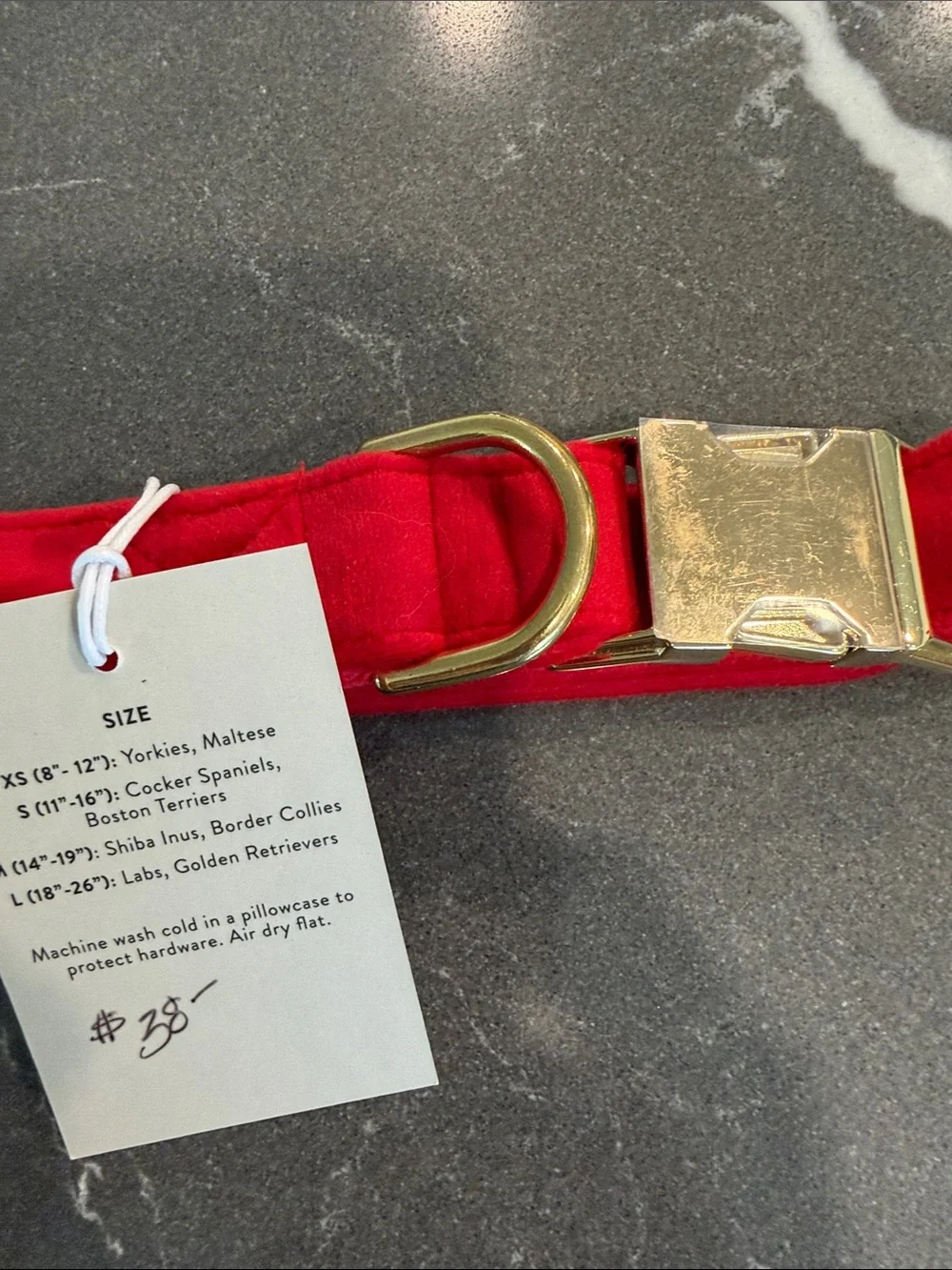 Red velvet Foggy Dog collar